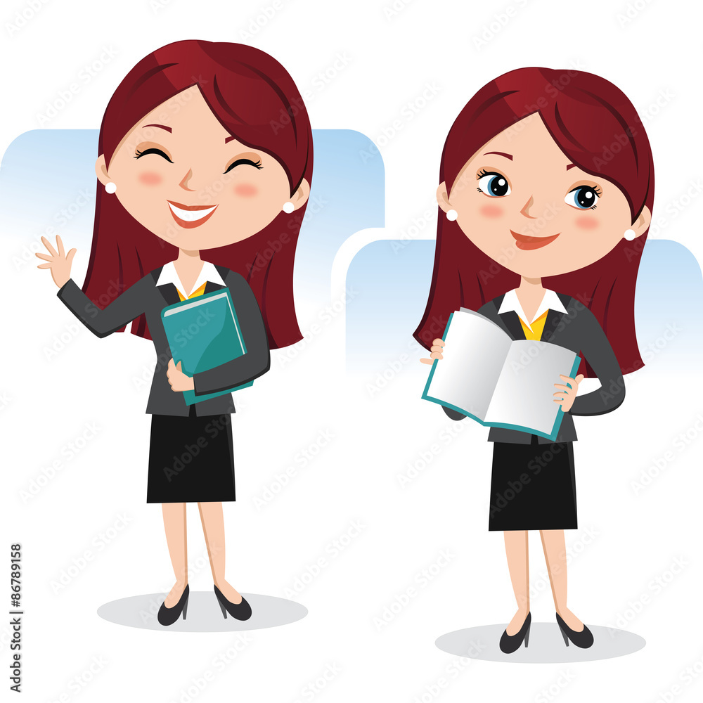 Business woman with book. Presentation. Business woman with book. Presentation.