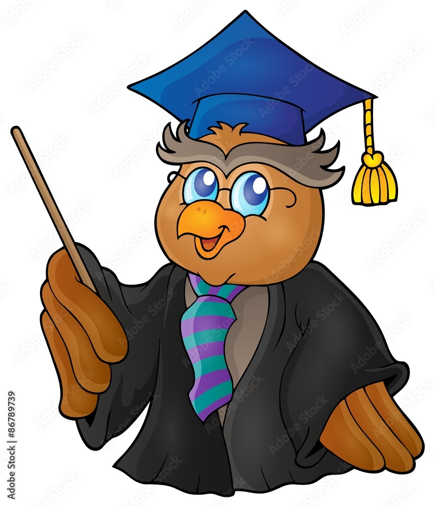 Obraz premium Owl teacher theme image 5