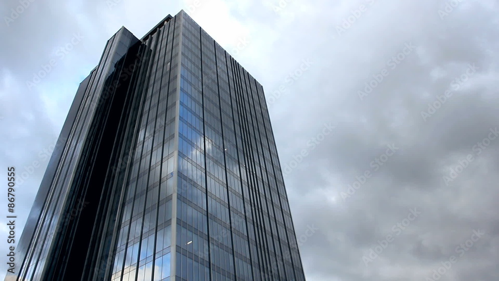 Storm weather reflection in skyscraper timelapse Storm weather reflection in skyscraper timelapse