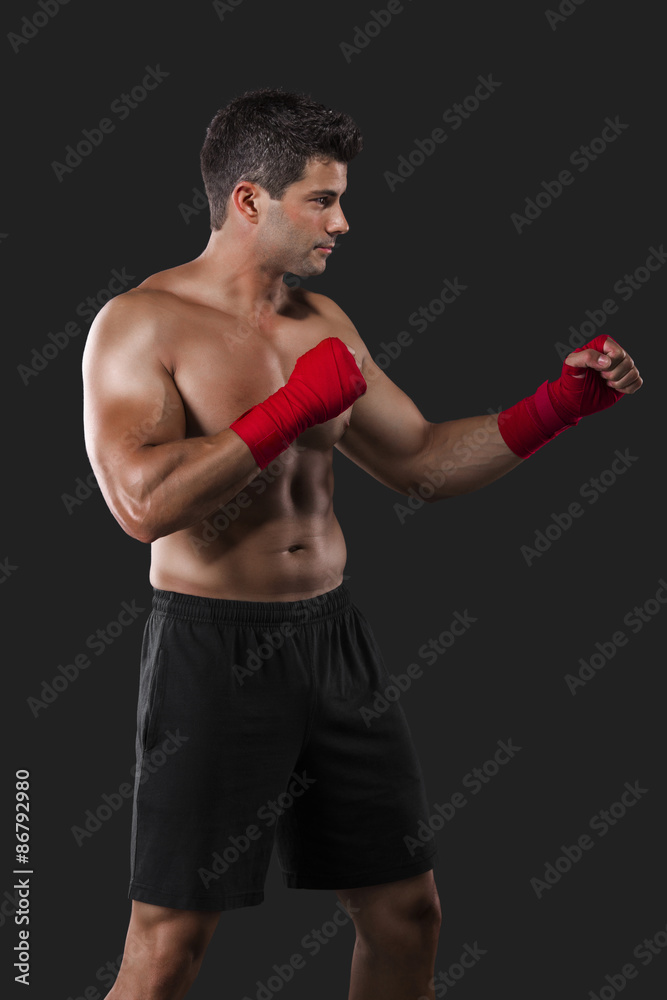 Man practicing body combat