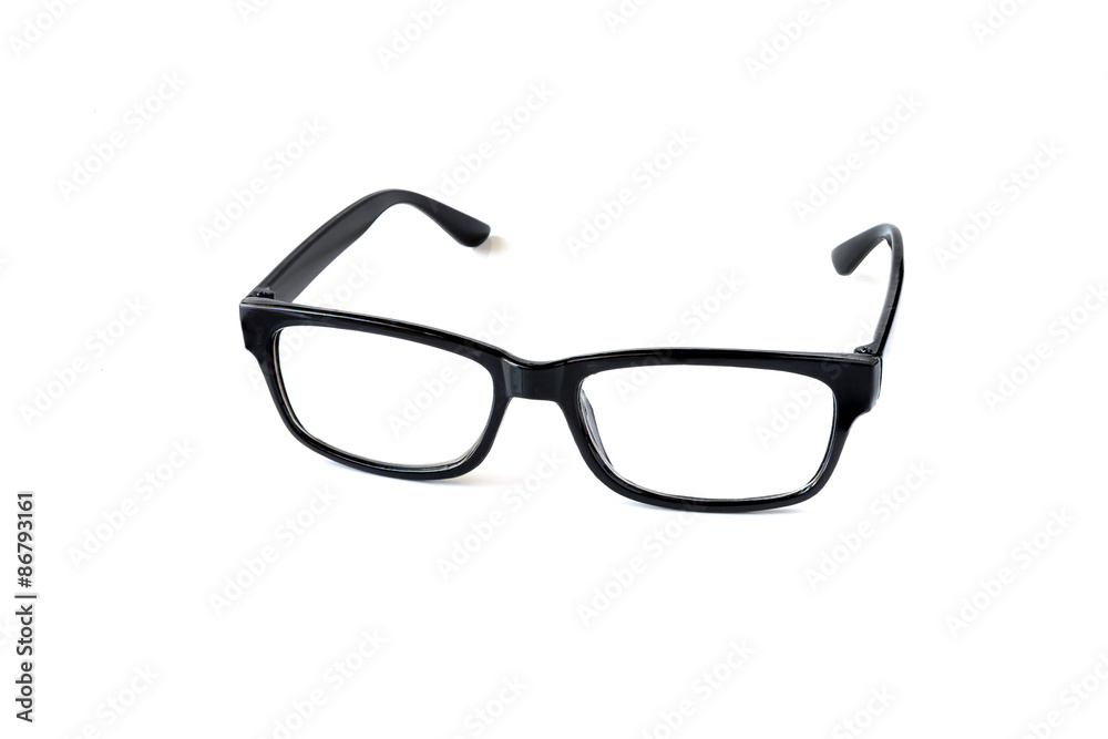 Black nerd glasses isolated on white Black nerd glasses isolated on white