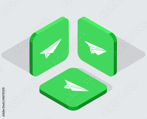 Vector modern 3 isometric app icons 