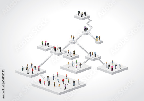 business people on hierarchy tree photo