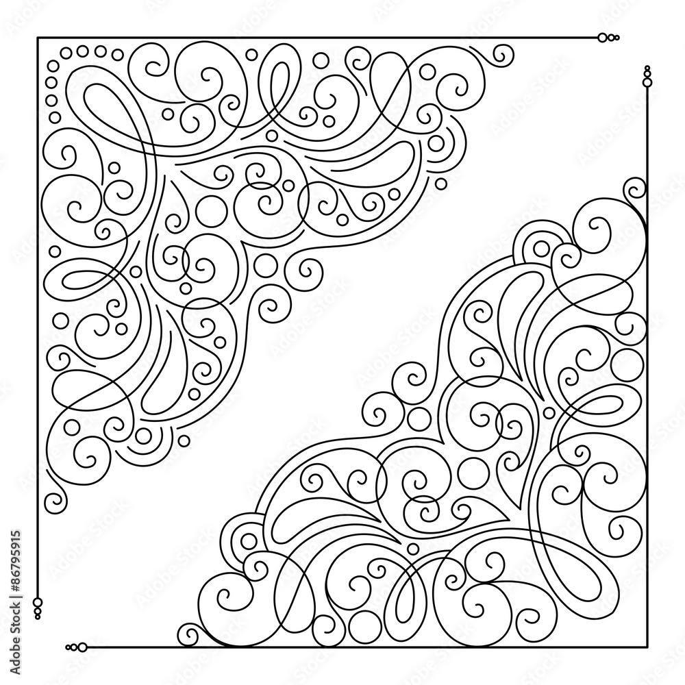 Vector Set of Calligraphic Design Elements and Page Decorations