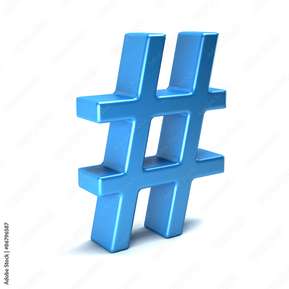 Obraz premium HashTag. 3D Render isolated