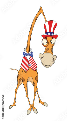 Illustration of a cute cartoon giraffe 
