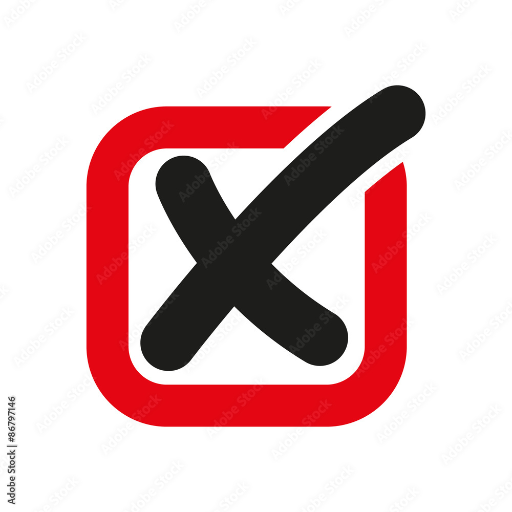 Obraz premium The check icon. Checkmark and checkbox, no, voting symbol. Flat
