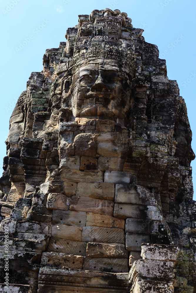 The Peak of Face Tower in Bayon Temple