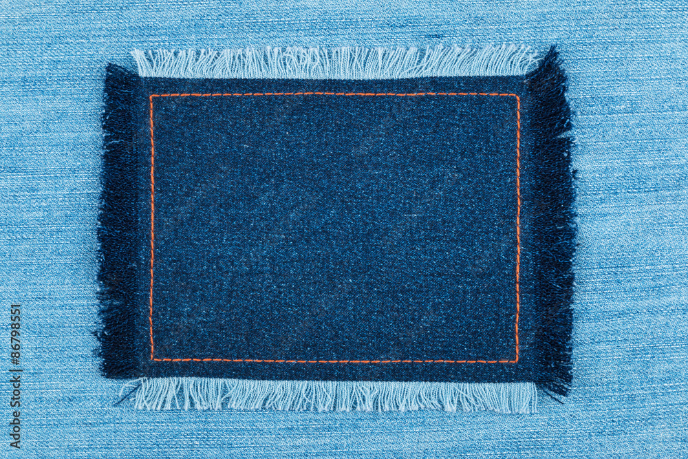 Frame of denim with fringe with place for your text Frame of denim with fringe with place for your text