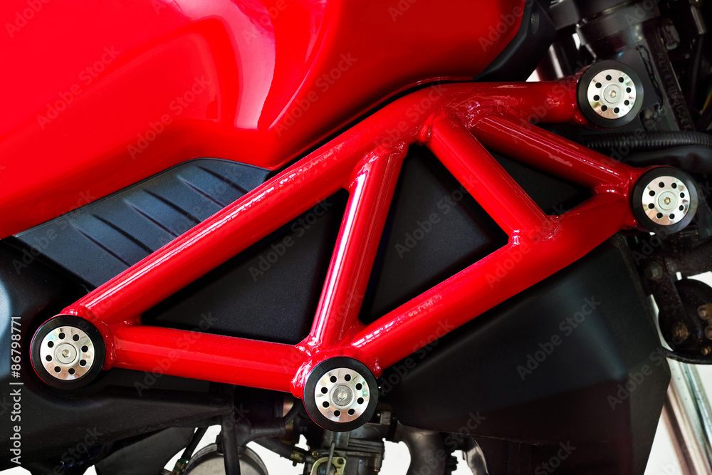  Red frame modern style motorcycle