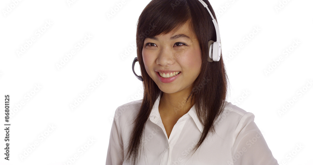 Asian telemarketer