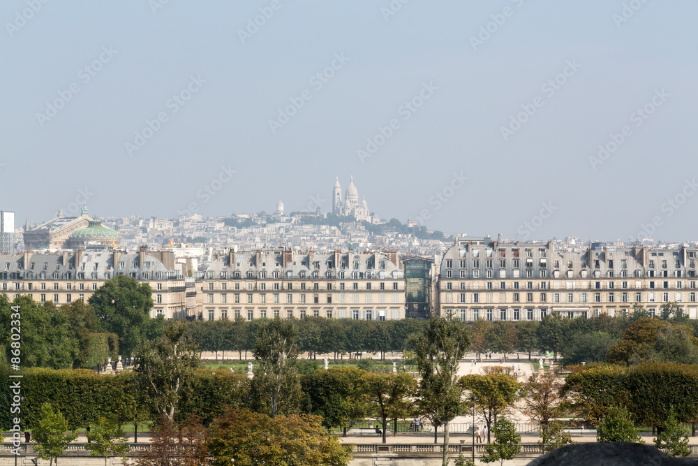   Paris - Montmarte and  Sacre Coeur  viewed from d'Orasay Museum