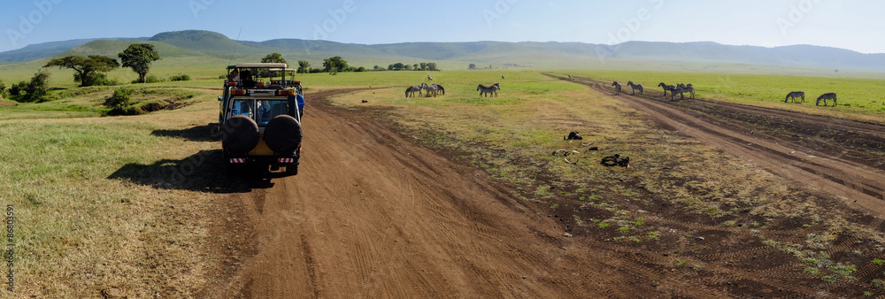 Naklejka premium Ngorongoro crater safari