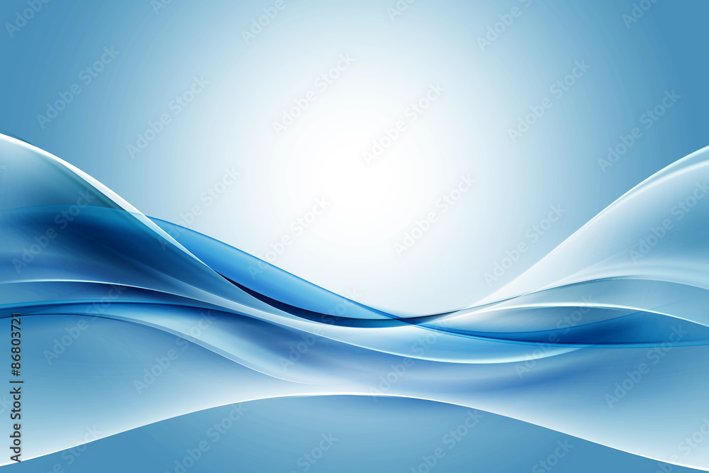 Naklejka premium Creative Blue Fractal Waves Art Abstract Background