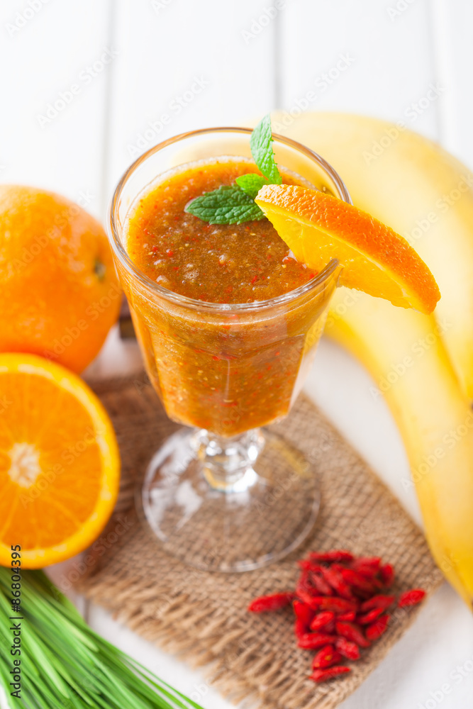 Fresh smoothie in a glass Fresh smoothie in a glass