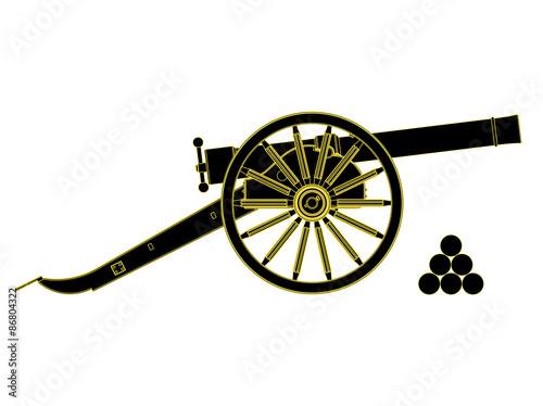 cannon 18 th century. Vector