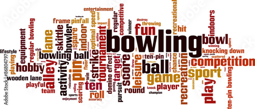 Bowling word cloud concept. Vector illustration