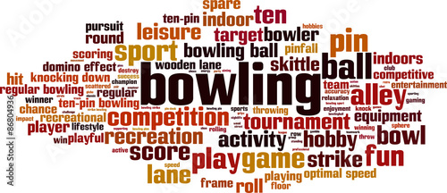 Bowling word cloud concept. Vector illustration