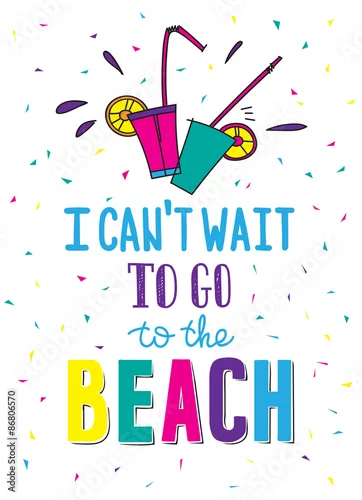 Obraz Ręcznie rysowane lato plakat z cytatem