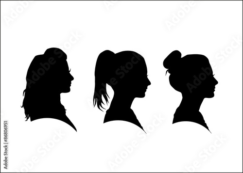 Silhouette of the girl in profile