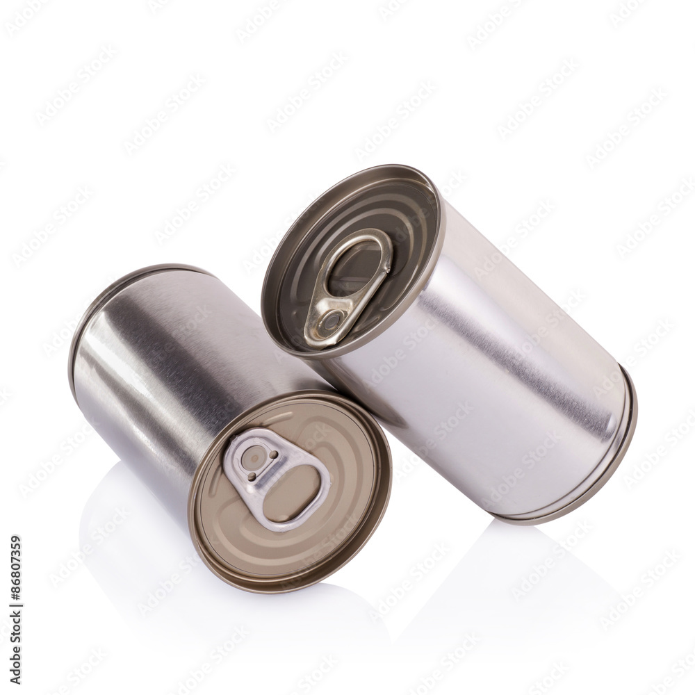 Aluminum can on a white background Aluminum can on a white background