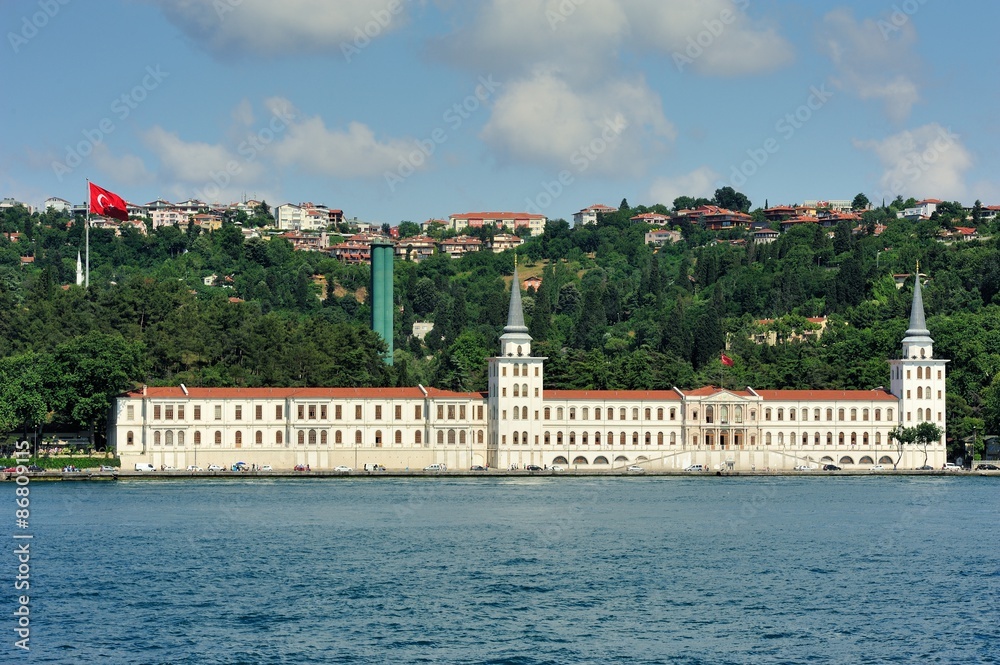 Kuleli Military High School (Kuleli Askeri Lisesi) on the bank of Bosphorus strait in Istanbul, Turkey