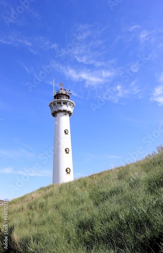 Lighthouse in Egmond aan Zee. North Sea, the Netherlands. 