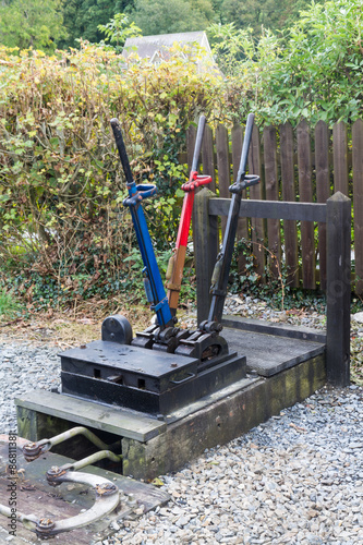 Railway Semaphore Signal Levers photo