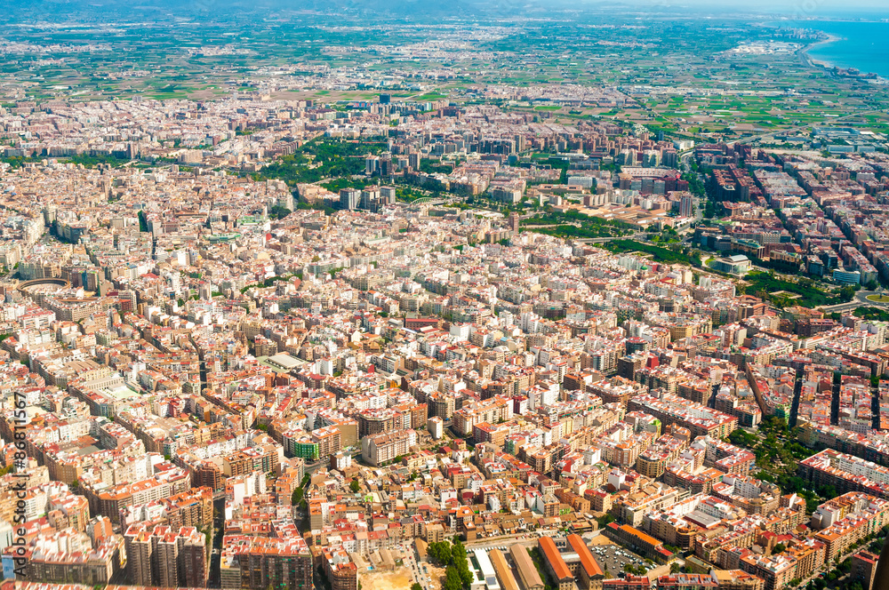 Aerial view on Valencia, Spain
