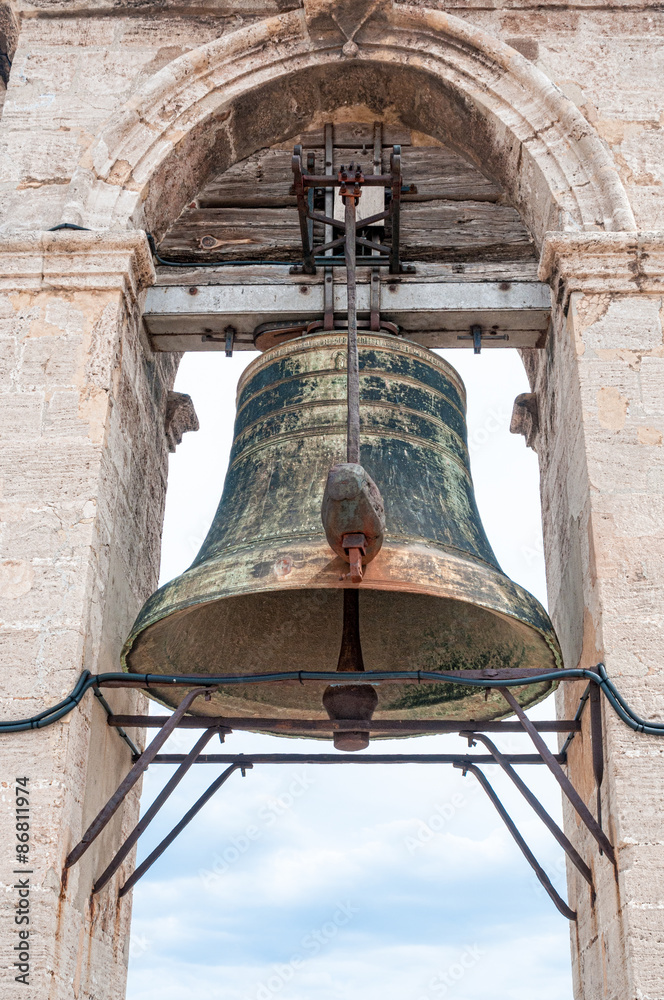 Old antique bell in Valencia, Spain