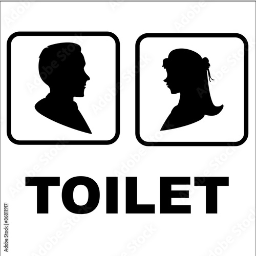 Restroom or toilet male and female sign vector illustration