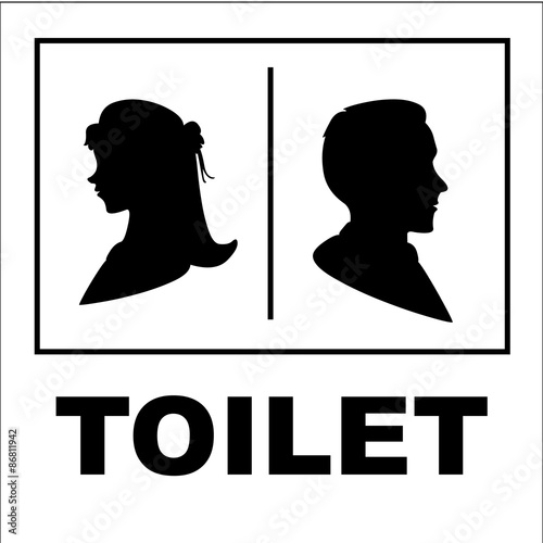Restroom or toilet male and female sign vector illustration
