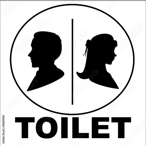 Restroom or toilet male and female sign vector illustration