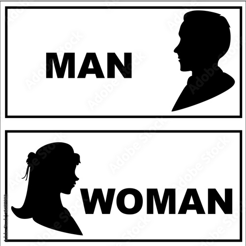 Restroom or toilet male and female sign vector illustration