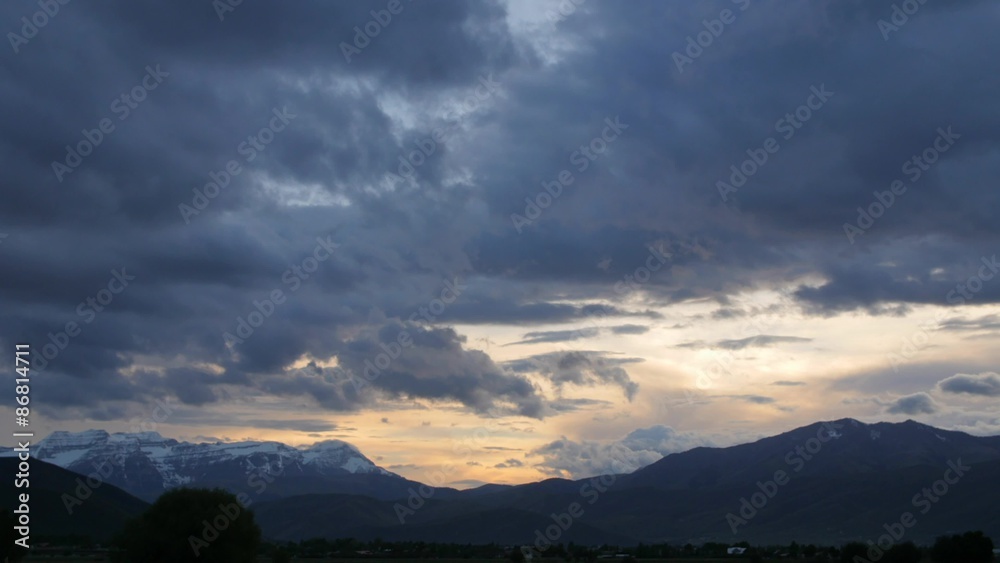 Timelapse storm clouds over mountain range Timelapse storm clouds over mountain range