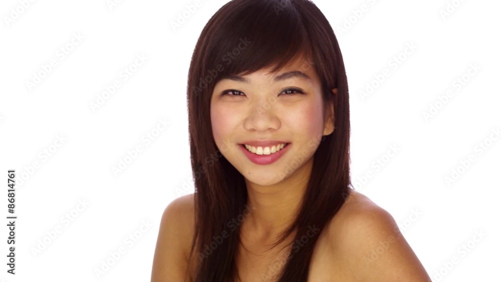 Adorable Chinese woman looking at camera Adorable Chinese woman looking at camera