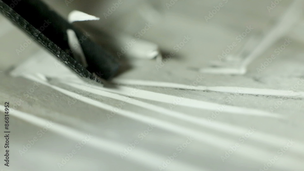Tool cutting in to linoleum very easy