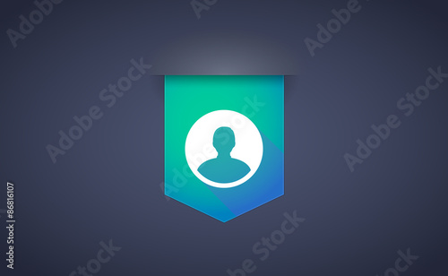 long shadow ribbon icon with a male avatar