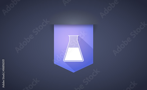 long shadow ribbon icon with a chemical test tube