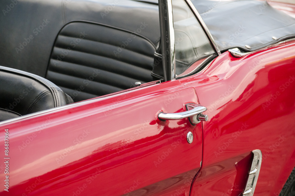Detail of classic retro vintage car closeup