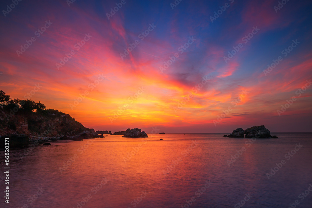 Beautiful cloudscape over the sea, sunrise shot Beautiful cloudscape over the sea, sunrise shot