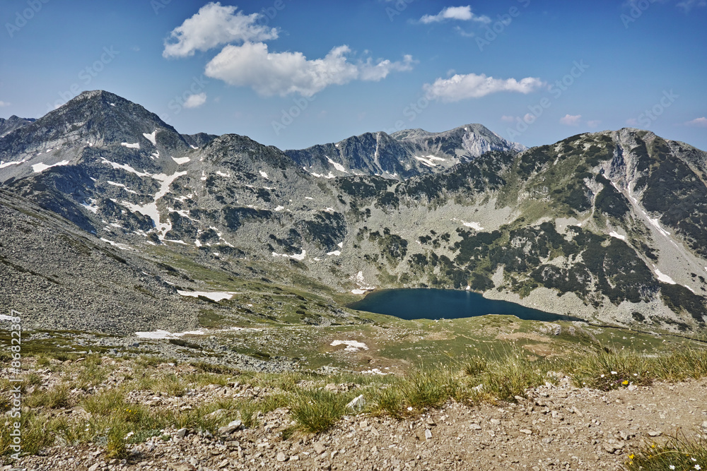Panoramic view towards Vlahini Lakes and Muratov Peak, Pirin Mountain, Bulgaria Panoramic view towards Vlahini Lakes and Muratov Peak, Pirin Mountain, Bulgaria