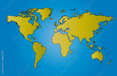 World Map surface Illustration