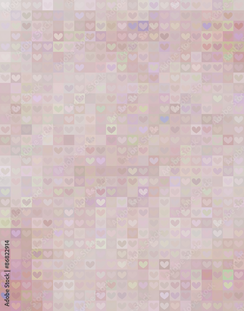 Beautiful heart shape pattern in pink spectrum