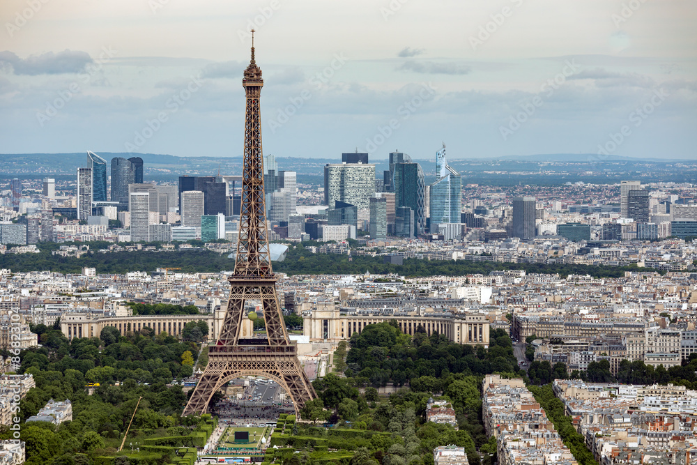View of Paris with Eiffel Tower from Montparnasse building