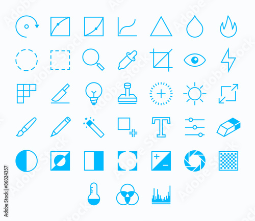 Photography Outline vector icons for web and mobile