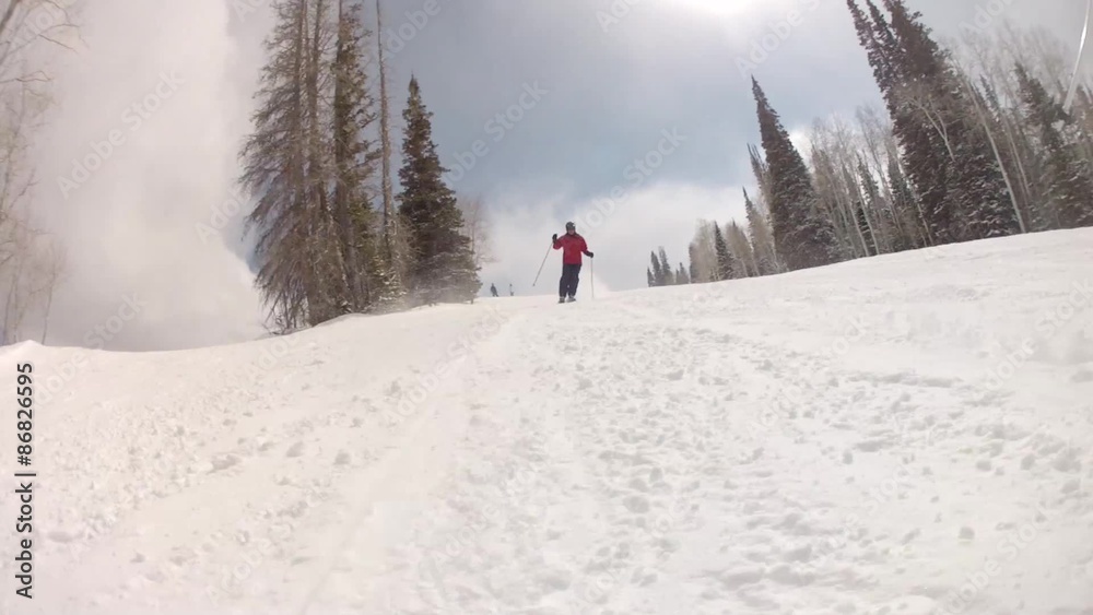 Skiing downhill at a resort 2 Skiing downhill at a resort 2