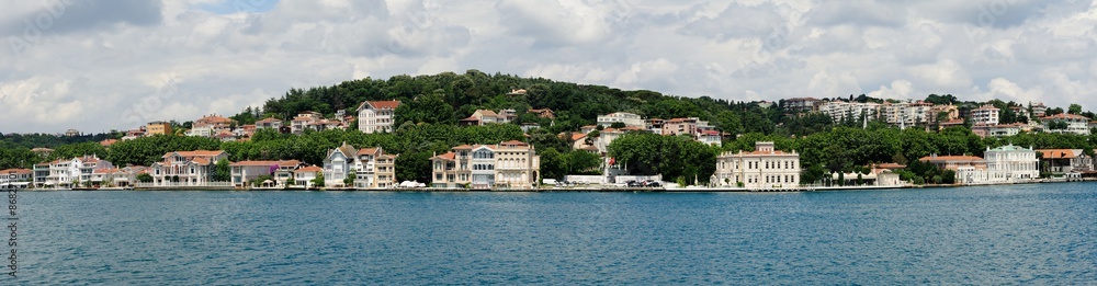 Old ottoman houses at the bosphorus sides panoroma