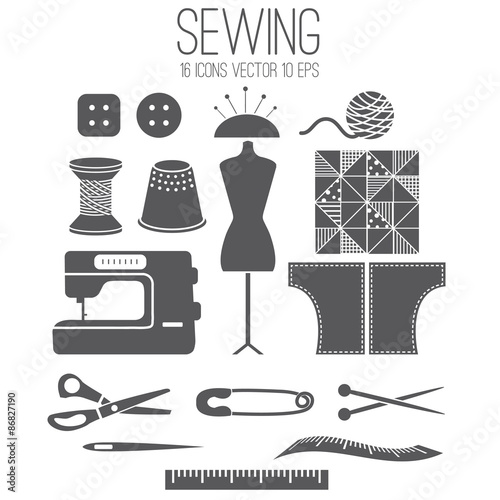 Illustration set icon of sewing .Vector