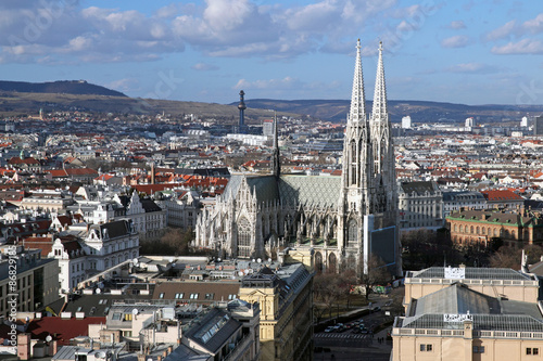 Panorama of Vienna with "Votivkirche"